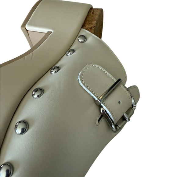 Dolce Vita Yevan Platform Studded Leather Clogs Mule Ivory Cream Latte NEW - Picture 5 of 12